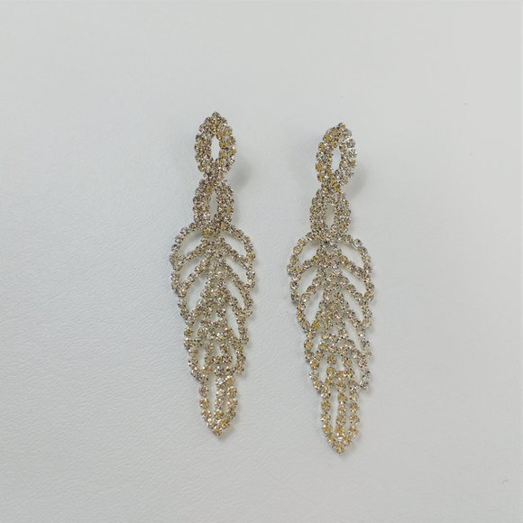 Jessica McClintock Crystal Wing Earrings - Picture 2 of 4